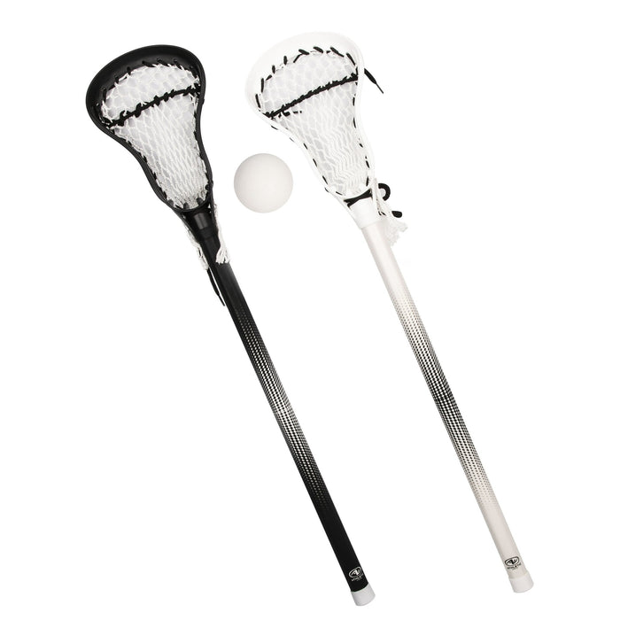 Athletic Works Mini Lacrosse Sticks and Ball Set for Kids, Black/White - new