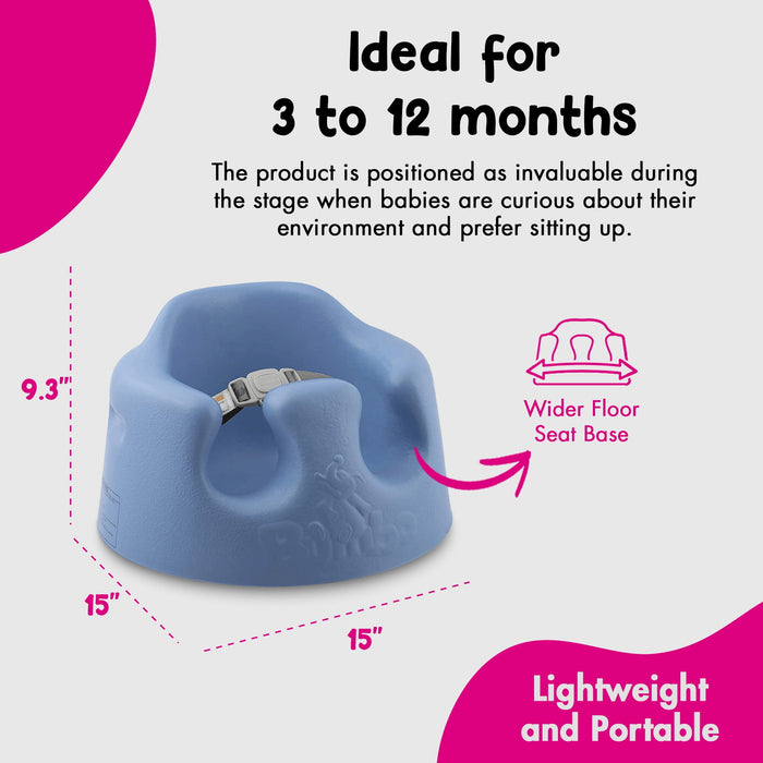 Bumbo Baby Floor Seat – Portable Infant Booster, Powder Blue - new