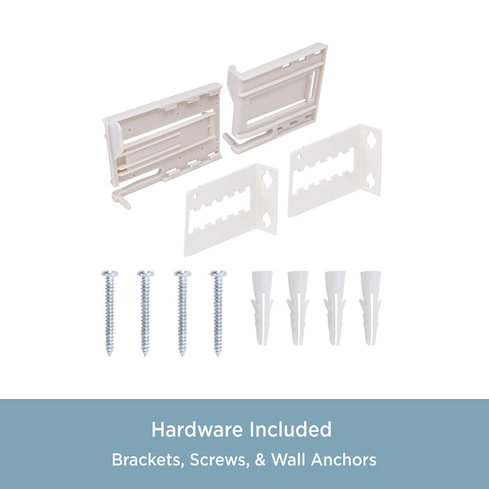 Kenney Classic 2.5 Adjustable Projection, 48 to 86-Inch Wide Pocket Curtain Rod, White - new