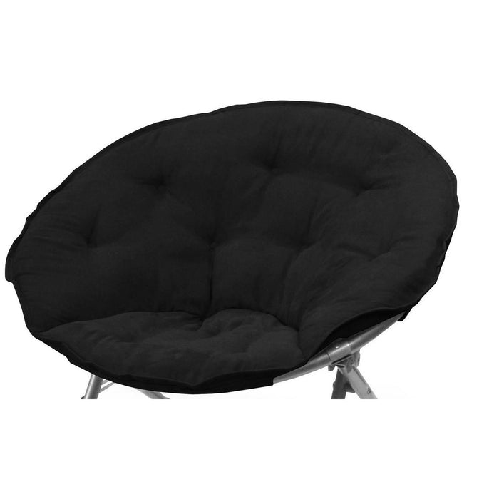 Mainstays Large Super Soft Microsuede 30" Adult Saucer Chair, Black - new