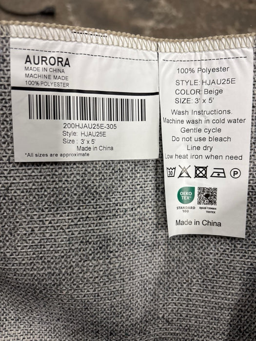 Rugs USA x Lauren Liess Bayberry Vintage Machine Washable Area Rug - 3x5 Machine Washable Accent Rug Oriental & Persian Sand for Living Room Bedroom Dining Room Entryway Kitchen - open_box