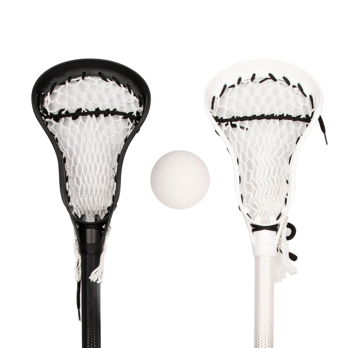 Athletic Works Mini Lacrosse Sticks and Ball Set for Kids, Black/White - new