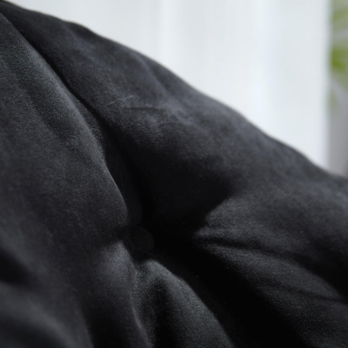 Mainstays Large Super Soft Microsuede 30" Adult Saucer Chair, Black - new