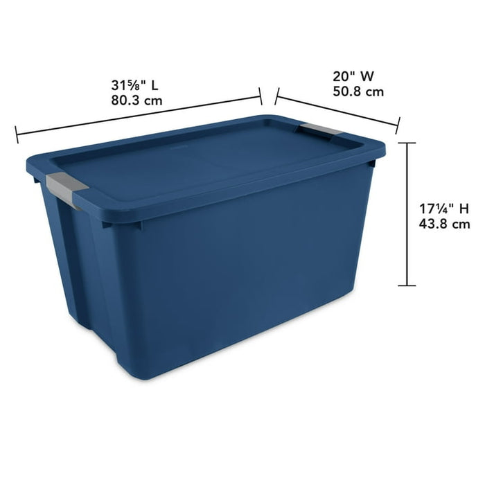 Sterilite Extra Large Storage Bin, 34 Gallon Plastic Storage Container with Latch Lid, Blue - new