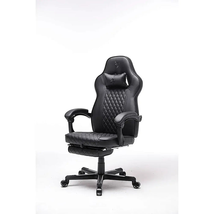 Arozzi - Mugello Special Edition Gaming Chair with Footrest - Pure Black - open_box