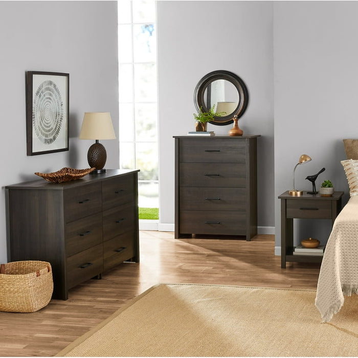 Mainstays Hillside 4-Drawer Dresser, Espresso Finish - new