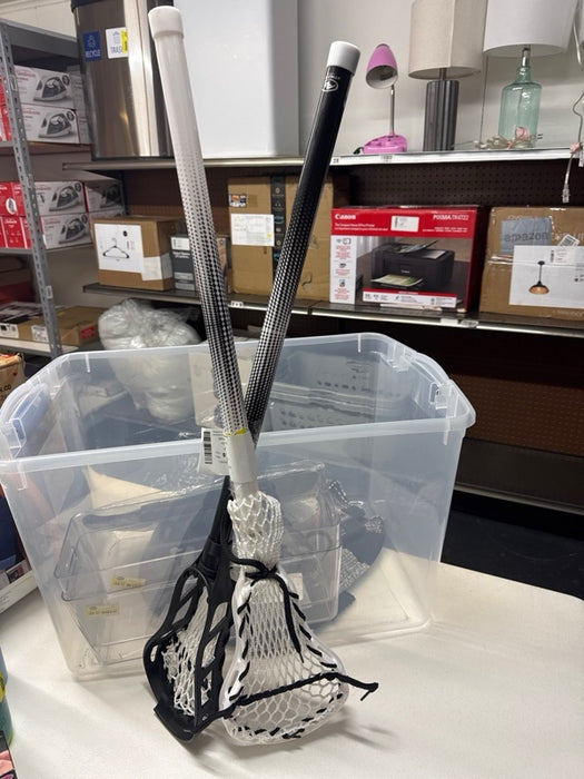 Athletic Works Mini Lacrosse Sticks and Ball Set for Kids, Black/White - new