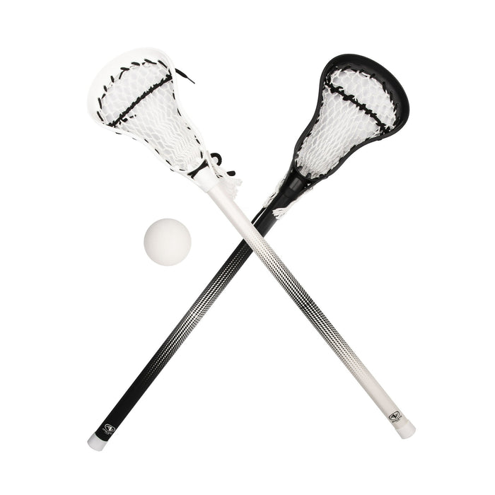 Athletic Works Mini Lacrosse Sticks and Ball Set for Kids, Black/White - new