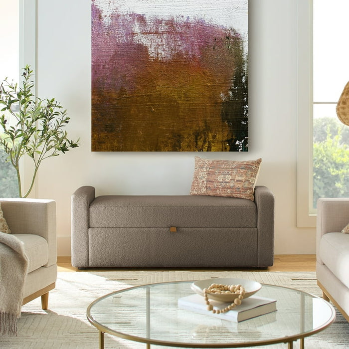 Better Homes & Gardens Springwood 55.12" Storage Bench, Truffle Brown - open_box