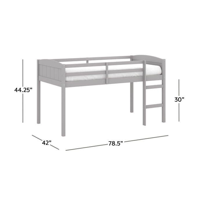 Living Essentials by Hillsdale Alexis Wood Arch Twin Jr. Loft Bed, Gray - new