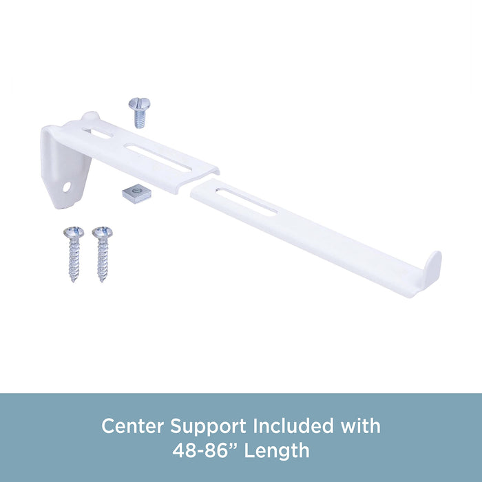 Kenney Classic 2.5 Adjustable Projection, 48 to 86-Inch Wide Pocket Curtain Rod, White - new