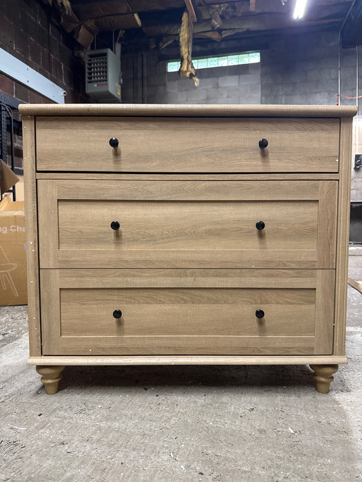 Oak End Tables with Drawers, Mid Century Modern Wooden Closet Storage Organizer - open_box