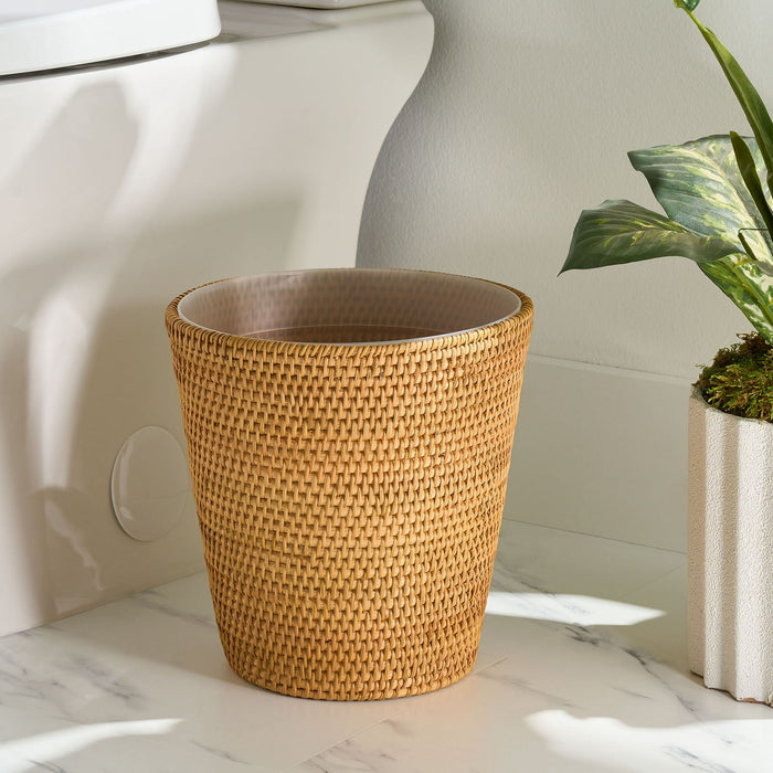 Better Homes & Gardens Rattan Bathroom Wastebasket - new