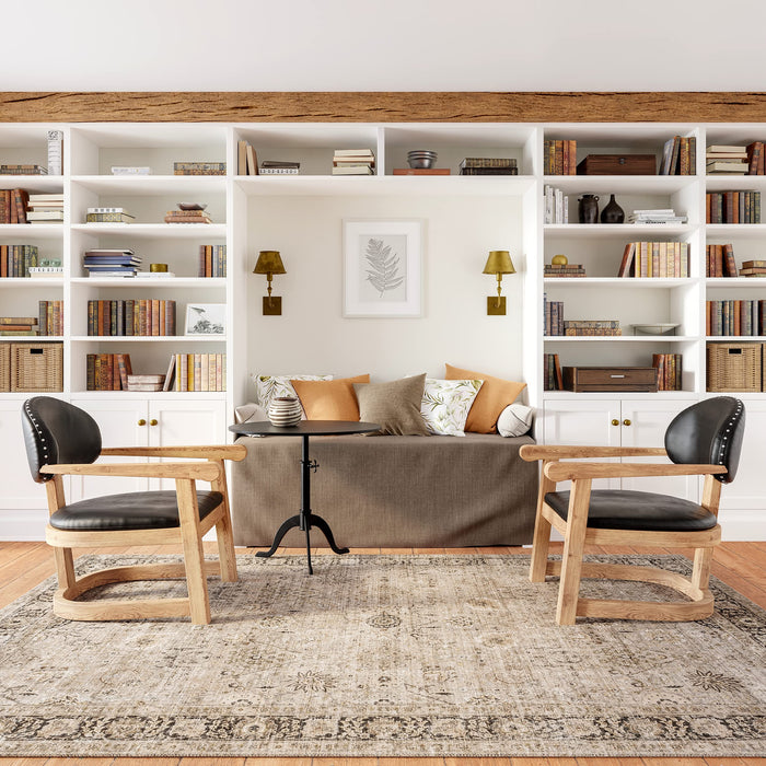 Rugs USA x Lauren Liess Bayberry Vintage Machine Washable Area Rug - 3x5 Machine Washable Accent Rug Oriental & Persian Sand for Living Room Bedroom Dining Room Entryway Kitchen - open_box