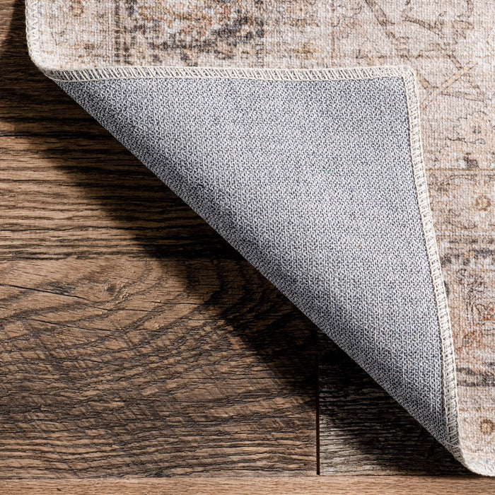 Rugs USA x Lauren Liess Bayberry Vintage Machine Washable Area Rug - 3x5 Machine Washable Accent Rug Oriental & Persian Sand for Living Room Bedroom Dining Room Entryway Kitchen - open_box