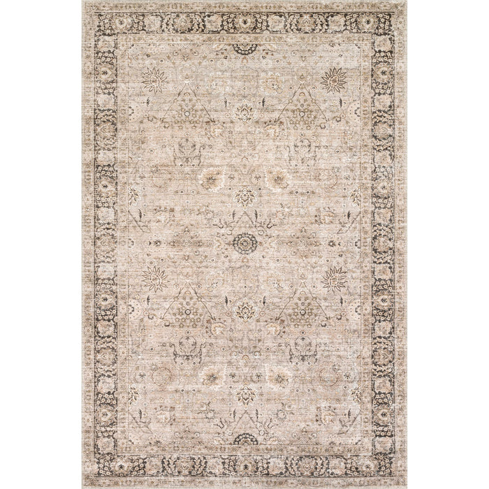 Rugs USA x Lauren Liess Bayberry Vintage Machine Washable Area Rug - 3x5 Machine Washable Accent Rug Oriental & Persian Sand for Living Room Bedroom Dining Room Entryway Kitchen - open_box