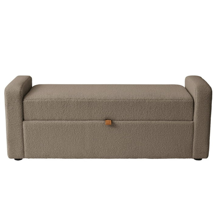 Better Homes & Gardens Springwood 55.12" Storage Bench, Truffle Brown - open_box