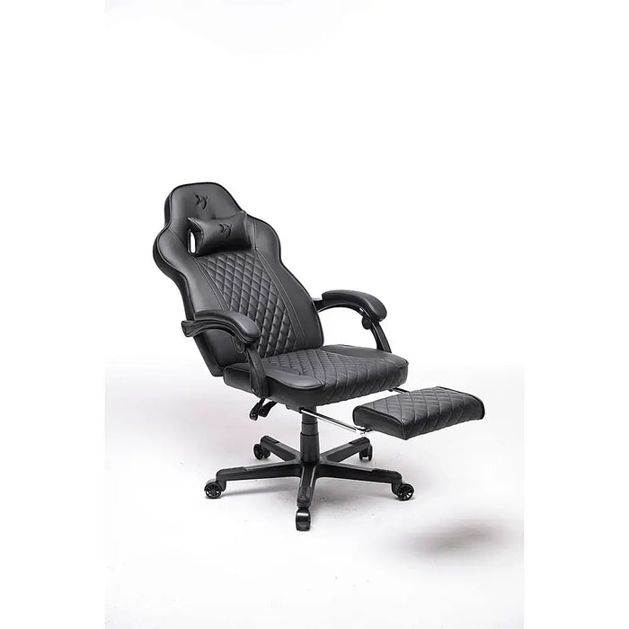 Arozzi - Mugello Special Edition Gaming Chair with Footrest - Pure Black - open_box