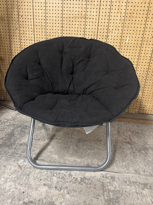 Mainstays Large Super Soft Microsuede 30" Adult Saucer Chair, Black - new