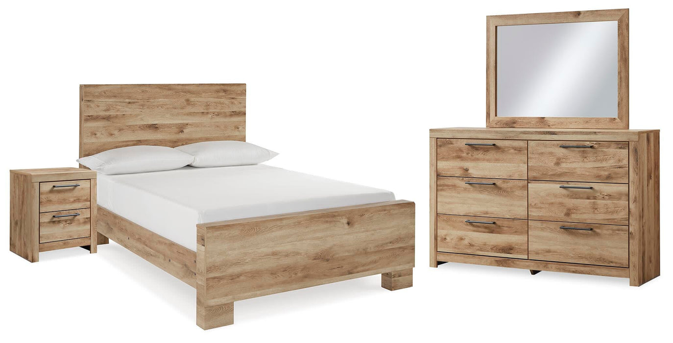 Hyanna Tan Brown Hyanna Full Panel Bed, Dresser, Mirror and Nightstand - Brand New