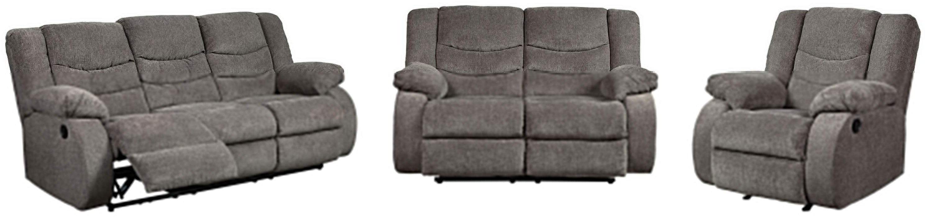Tulen Gray Tulen Sofa, Loveseat and Recliner - Brand New