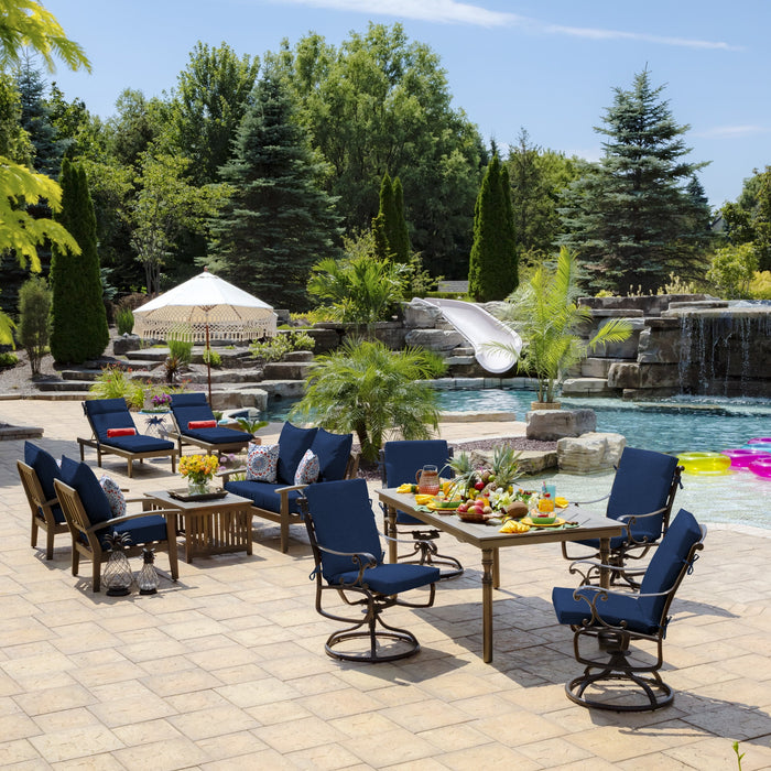 ARDEN Outdoor Deep Seat Cushion Set, 22 x 24, Water Repellent, Fade Resistant 22 x 24, Sapphire Blue Leala - open_box