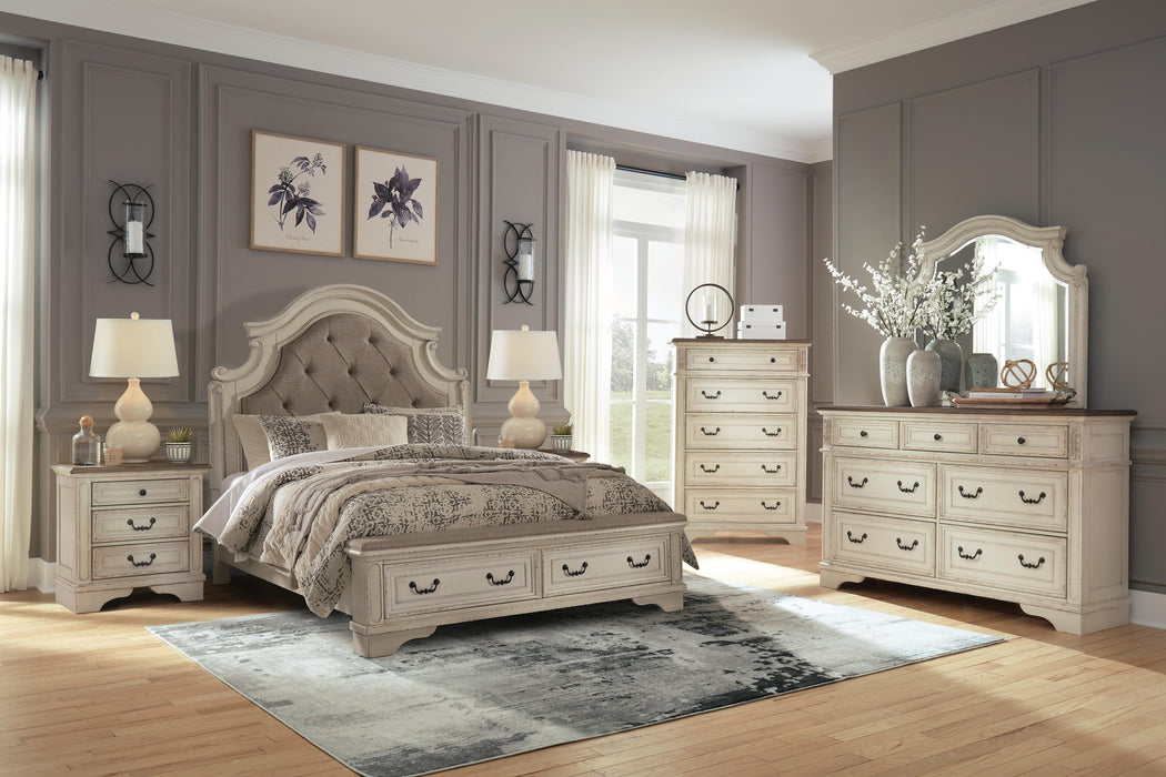 Realyn Two-tone Realyn Queen Upholstered Storage Bed - Brand New