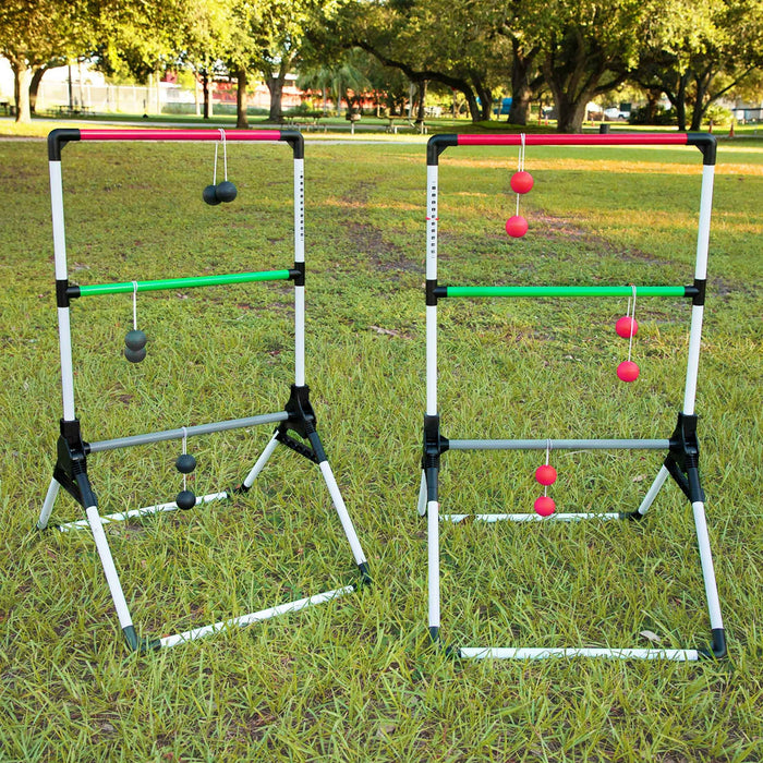 MD Sports Foldable Ladder Toss Game, Red, Green and Black - open_box
