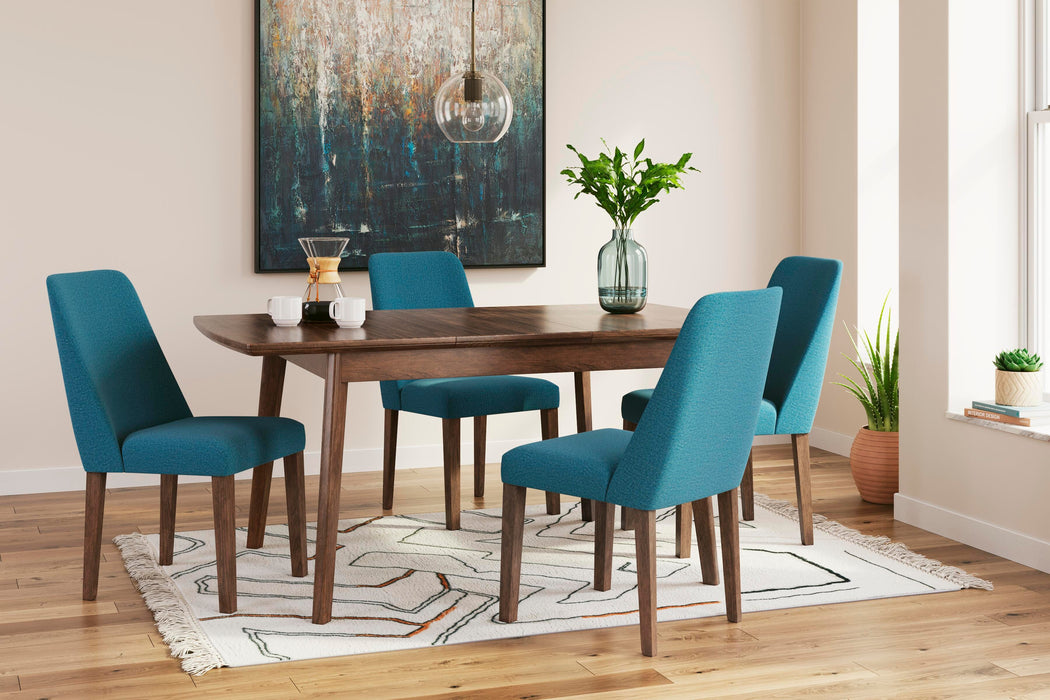 Lyncott Blue/Brown Lyncott Dining Table and 4 Chairs