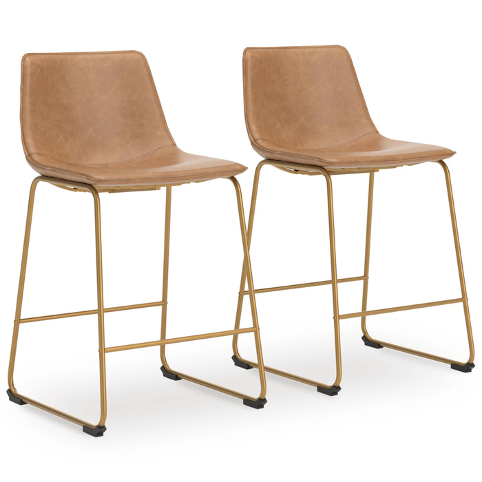 Crandox Toast/Gold Upholstered Barstool (Priced Per Item, Must Order 2, 4, 6, or 8)