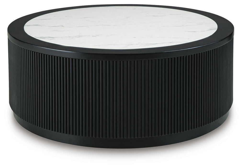 Grayman Black Round Cocktail Table