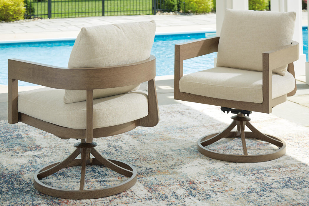 Serene Bay Dark Brown/White Swivel Chair w/Cushion (Priced Per Item, Must Order 2, 4, 6, or 8)