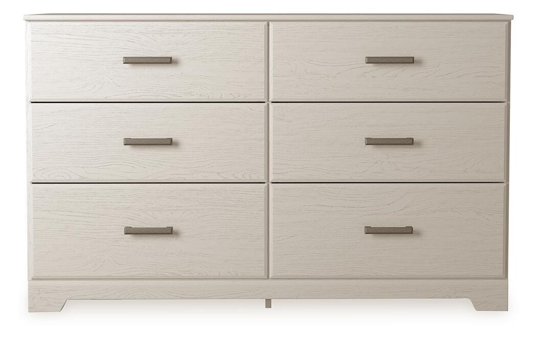 Stelsie White Six Drawer Dresser