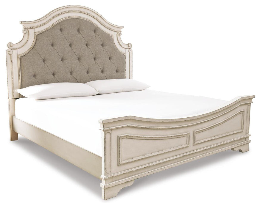 Realyn Chipped White Panel Bedroom Collection
