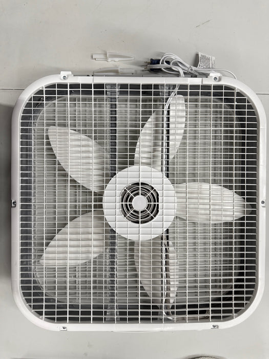 Lasko 20" Classic Box Fan with Weather-Resistant Motor, 3 Speeds, 22.5" H, White, B20200, New - new