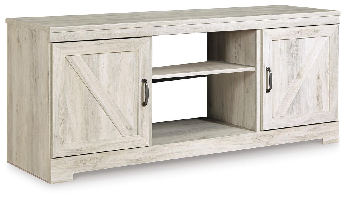 Bellaby Whitewash LG TV Stand w/Fireplace Option