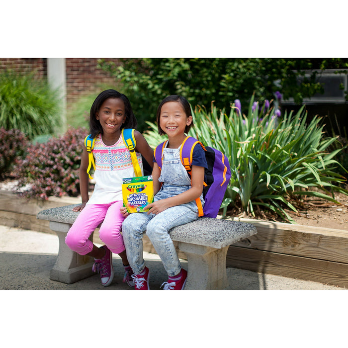 Crayola Ultra-Clean Washable Broad Line Markers, 10 Ct, School Supplies, Classroom Supplies for Teachers - new