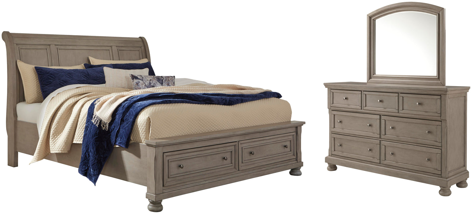 Lettner Light Gray Sleigh Bedroom Collection