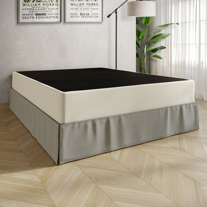 Castle Place 8" Full Metal Box Spring, Beige Linen - new