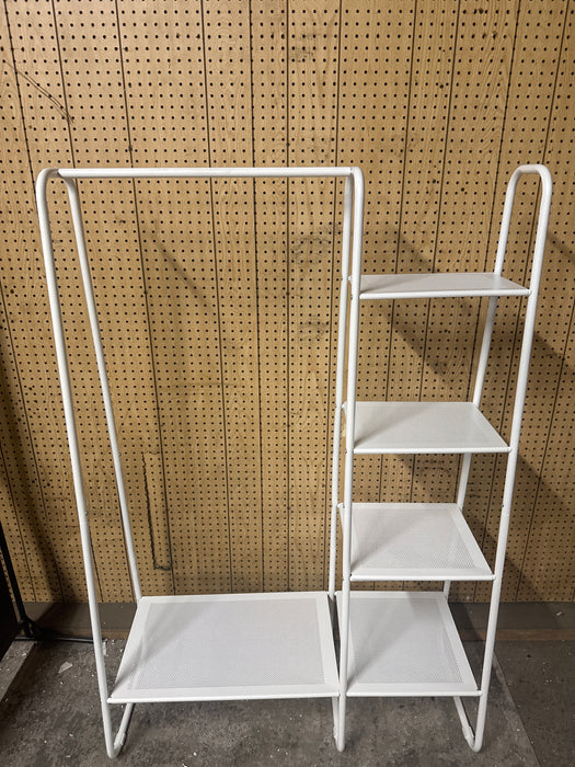White Metal Garment Rack with Metal Mesh Shelves 39.60 in. L x 16.10 in. W x 59.80 in. H - new