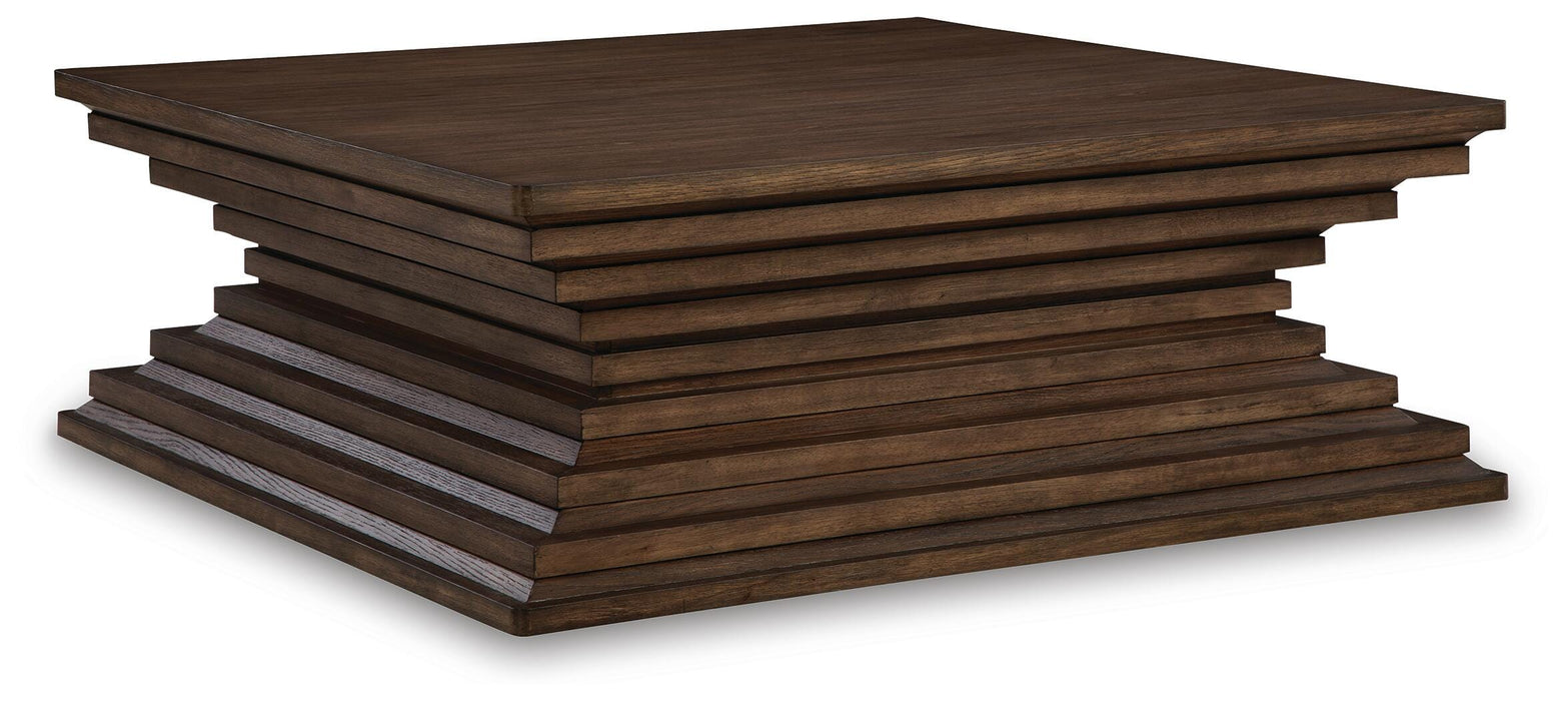 Hannodream Warm Brown Square Cocktail Table