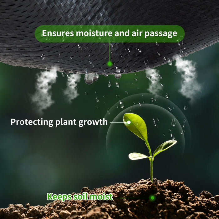 LMYYGOO 3ft x 300ft Heavy-Duty Weed Barrier Fabric Premium 3.5 oz Ground Cover Weed Block Gardening Mat,Easy Installation & Superior Weed Control (3 * 300FT) - open_box