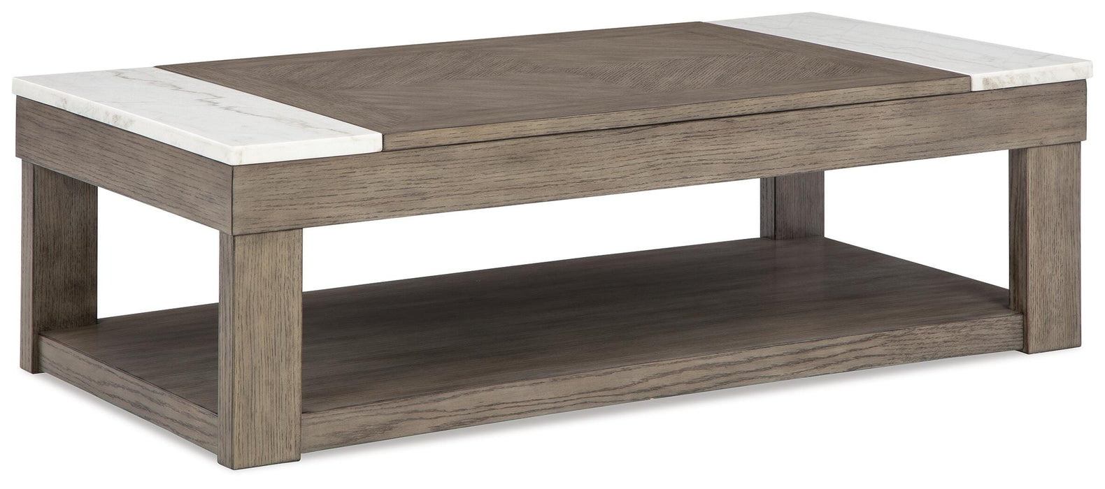 Loyaska Grayish Brown/White Lift Top Cocktail Table