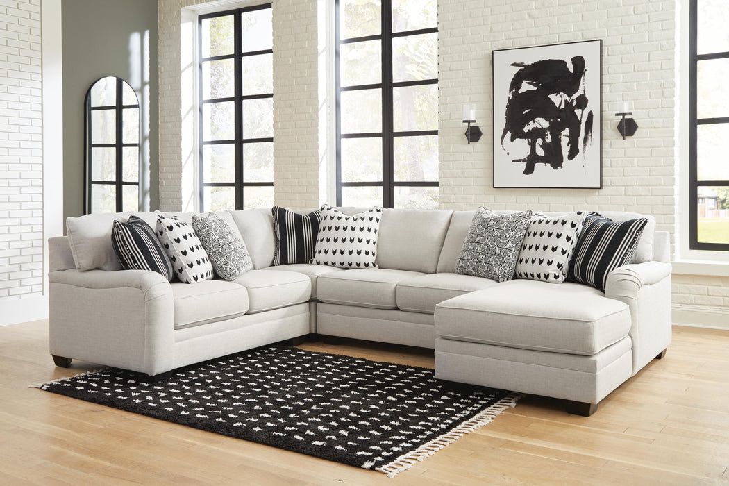 Huntsworth Dove Gray Huntsworth 4-Piece Sectional with Chaise