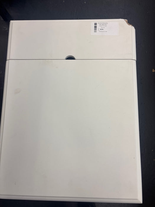 Charlestown Modern Farmhouse Soft White Wood Storage End Table with USB - new