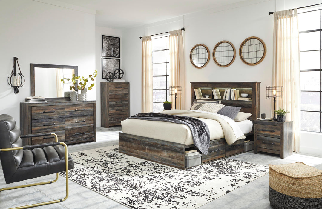 Drystan Multi Drystan Queen Bookcase Bed with 4 Storage Drawers