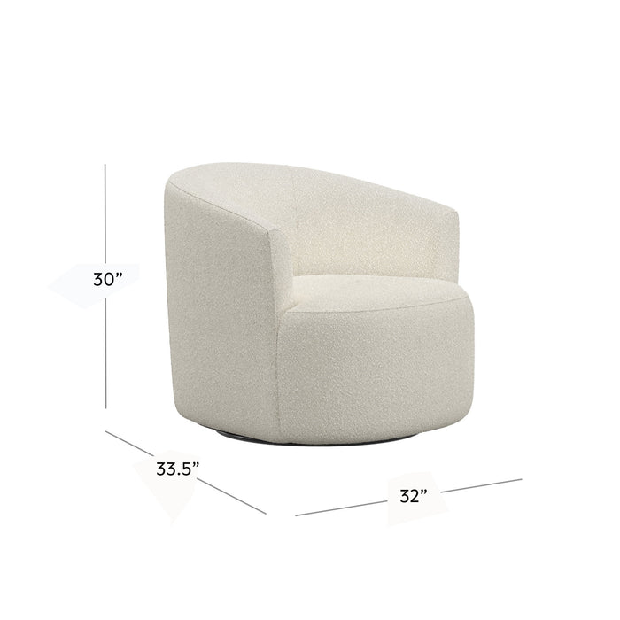 Mainstays Boucle Swivel Accent Chair, Cream - new