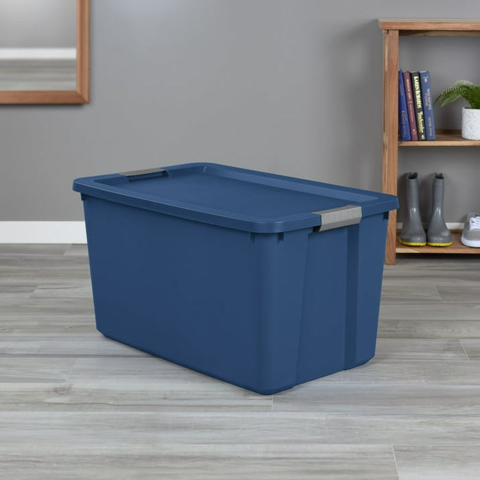 Sterilite Extra Large Storage Bin, 34 Gallon Plastic Storage Container with Latch Lid, Blue - new