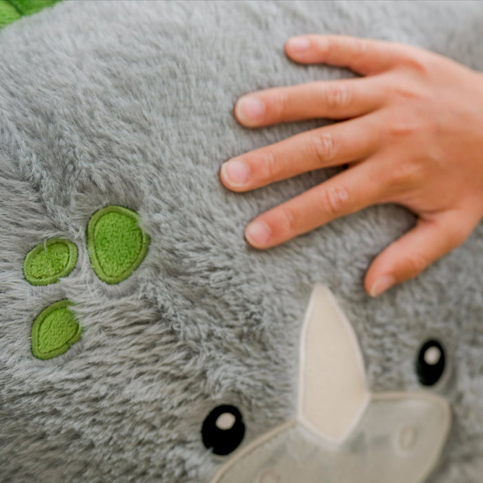 Your Zone Kids Soft Plush Dinosaur Bean Bag Chair, Grey -