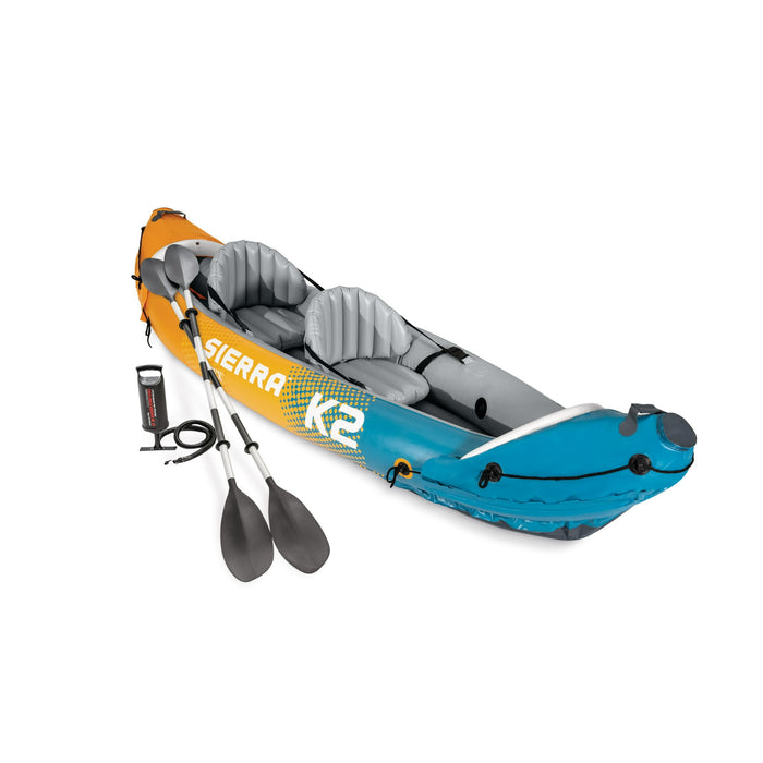 Intex Sierra K2 2-Person inflatable kayak with accessory kit, oars and hand pump - use_like_new